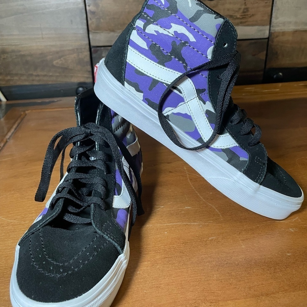 Vans Sk8 Purple/black Camo Size M6 W7.5